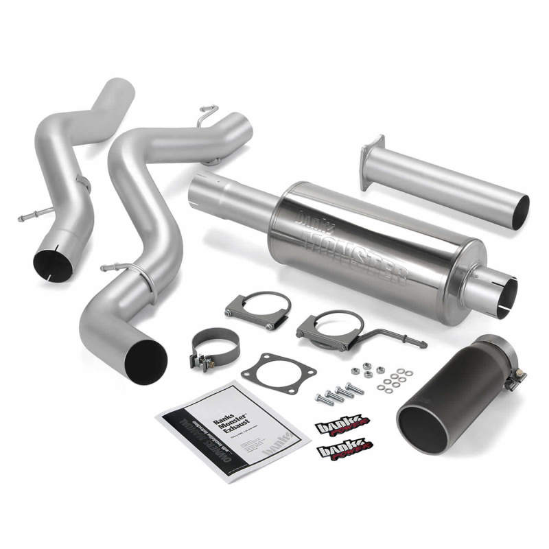 Banks Power 02-05 Chevy 6.6L SCLB Monster Exhaust System - SS Single Exhaust w/ Black Tip