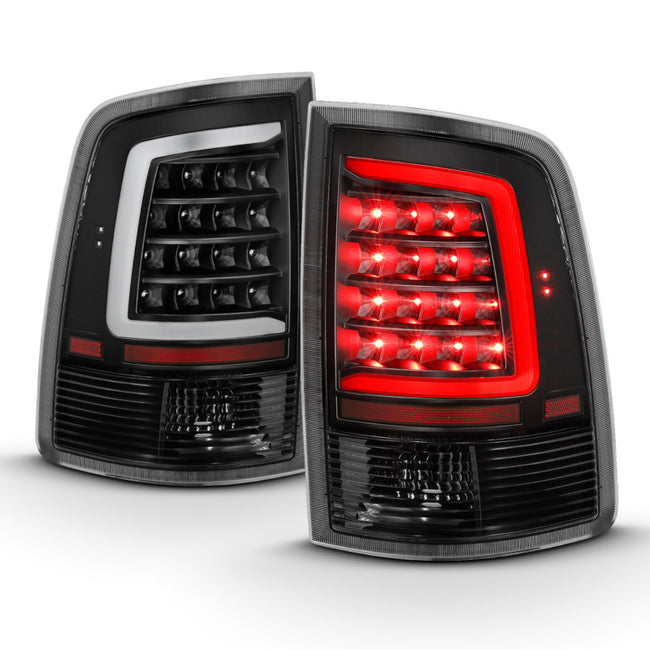 ANZO 2010-2018 Dodge Ram 1500 2500 3500 LED Taillight Plank Style Black w/Clear Lens