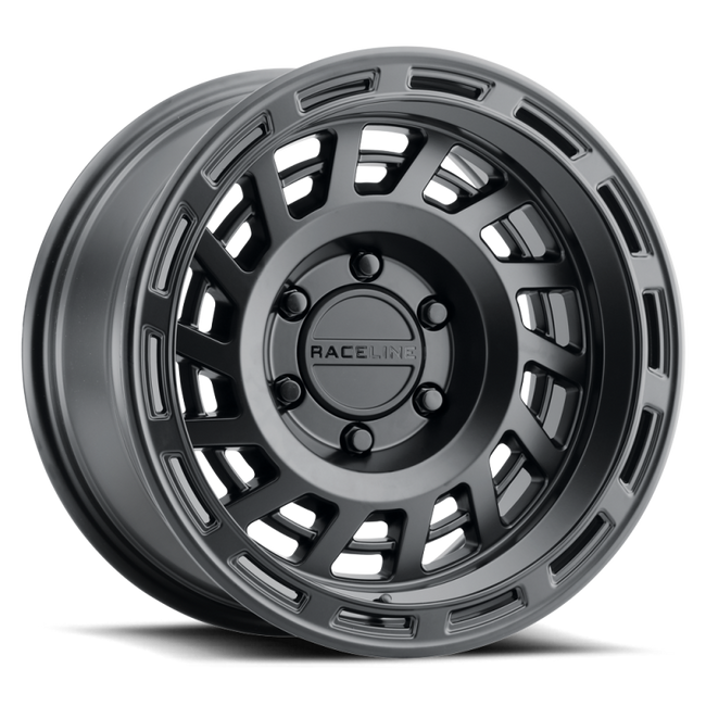 Raceline 957B Halo 17x8.5in 5x127 BP 0mm Offset 78.1mm Bore - Satin Black Wheel