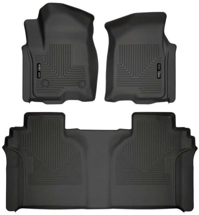Husky Liners 2019 Chevrolet Silverado 1500 Crew Cab WeatherBeater Blk Front & 2nd Seat Floor Liners