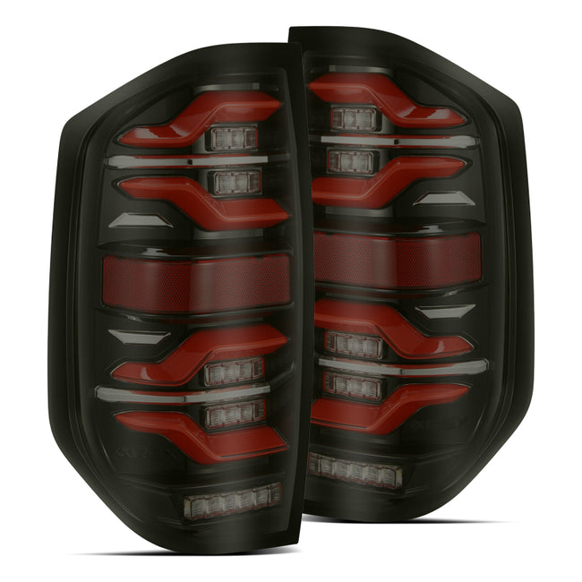 AlphaRex 14-21 Toyota Tundra LUXX LED Taillights Black/Red w/Activ Light/Sequential Signal