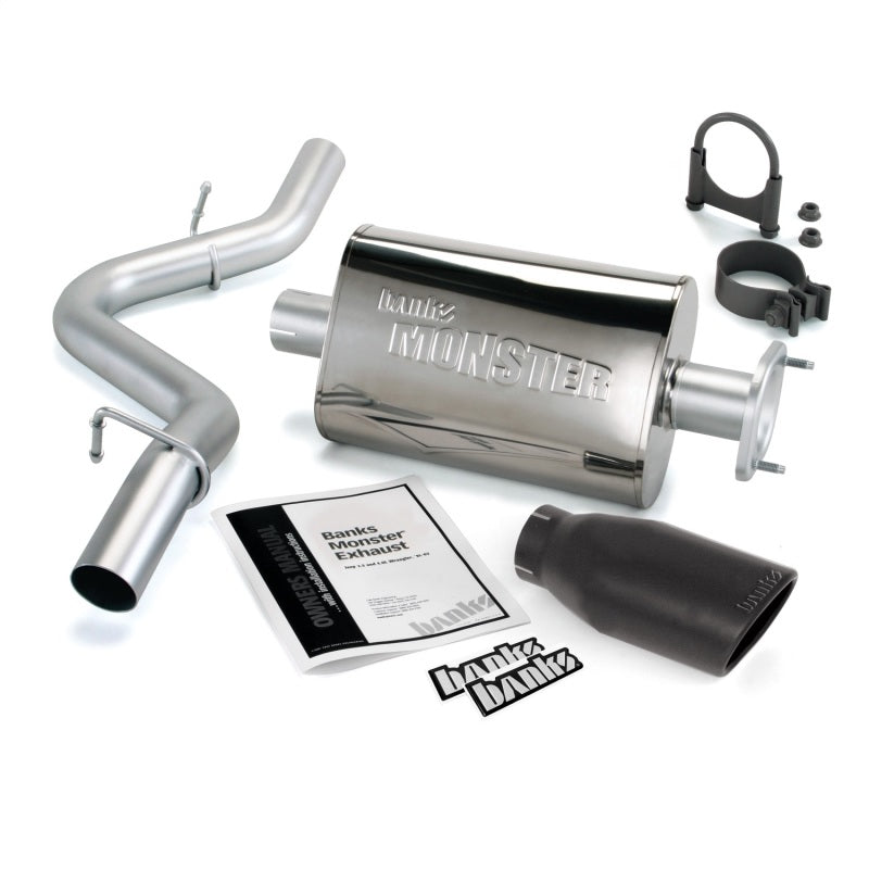 Banks Power 04-06 Jeep 4.0L Wrangler Monster Exhaust System - SS Single Exhaust w/ Black Tip