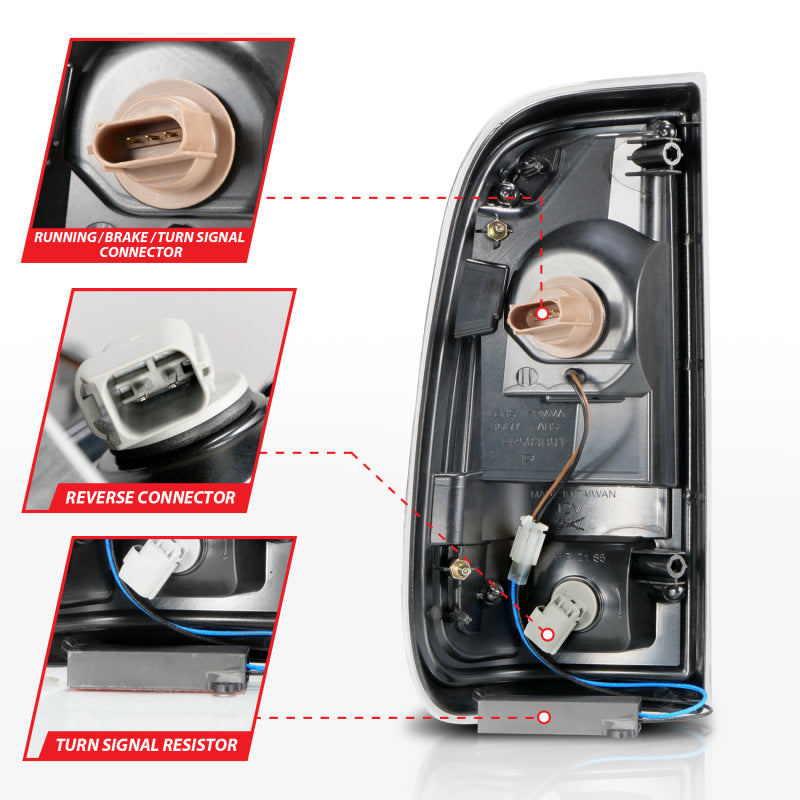 ANZO 2008-2016 Ford Super Duty LED Taillights Black Housing Clear Lens