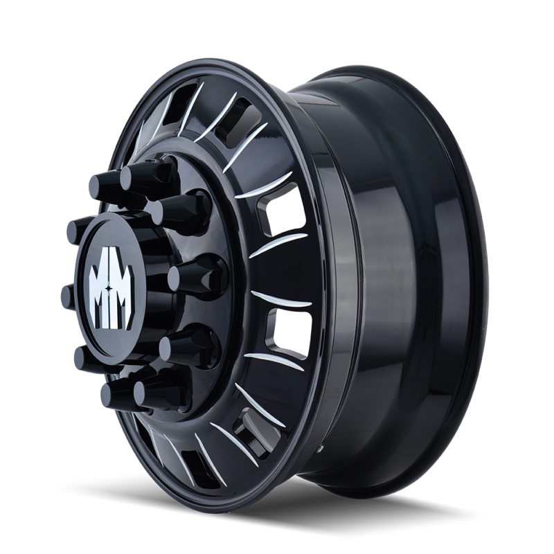 Mayhem 8180 BigRig 22x8.25 / 10x285.75 BP / 169mm Offset / 220.1mm Hub Front Blk/ Milled Spokes Wheel