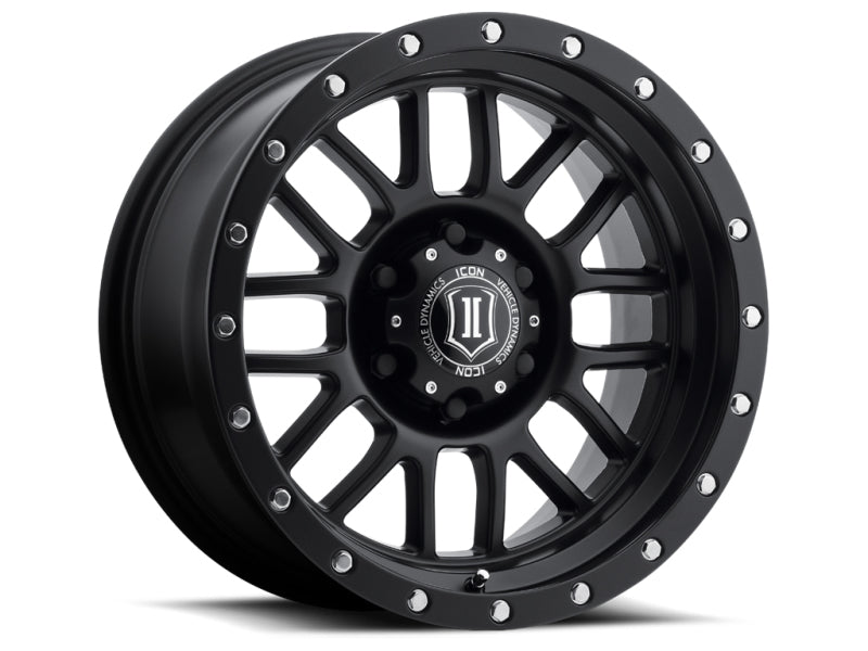 ICON Alpha 17x8.5 5x5 0mm Offset 4.75in BS 71.5mm Bore Satin Black Wheel