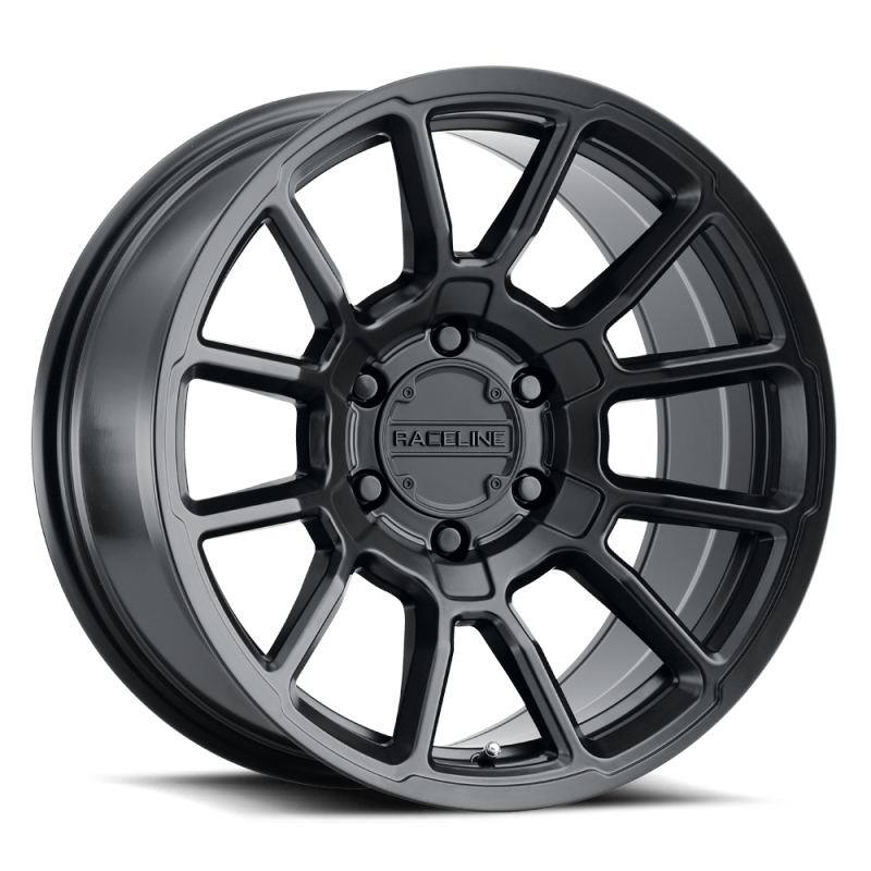 Raceline 950B Gauge 16x8in 5x139.7 BP 0mm Offset 106.5mm Bore - Satin Black Wheel