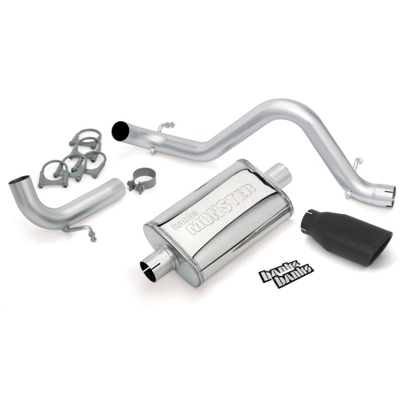 Banks Power 12-15 Jeep 3.6L Wrangler (All) - 2dr Monster Exh Sys - SS Single Exh w/ Black Tip