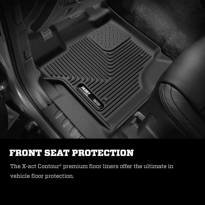 Husky Liners 2017-2024 Ford F250/F350 Series Standard Cab X-Act Contour Black Floor Liners