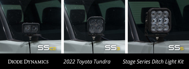 Diode Dynamics 2022 Toyota Tundra C2 Sport Stage Series Ditch Light Kit - Yellow Combo