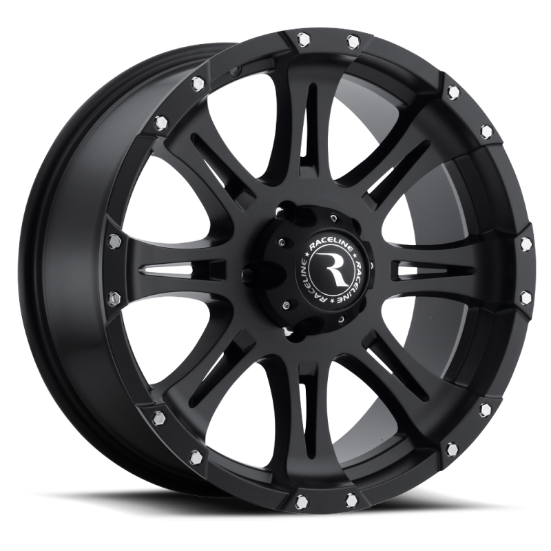 Raceline 981 Raptor 16x8in 8x165.1 BP 0mm Offset 130.81mm Bore - Satin Black Wheel