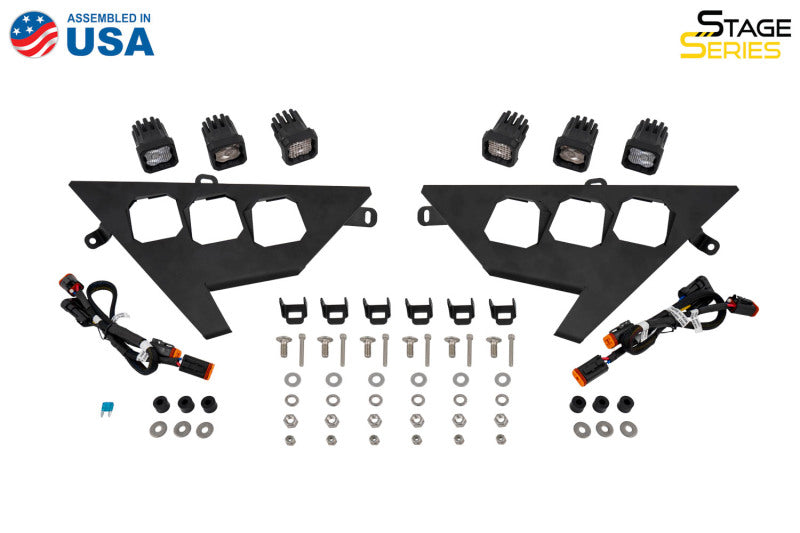 Diode Dynamics 20-Present Polaris RZR C1 Headlamp Kit Sport - White ABL (Pair)