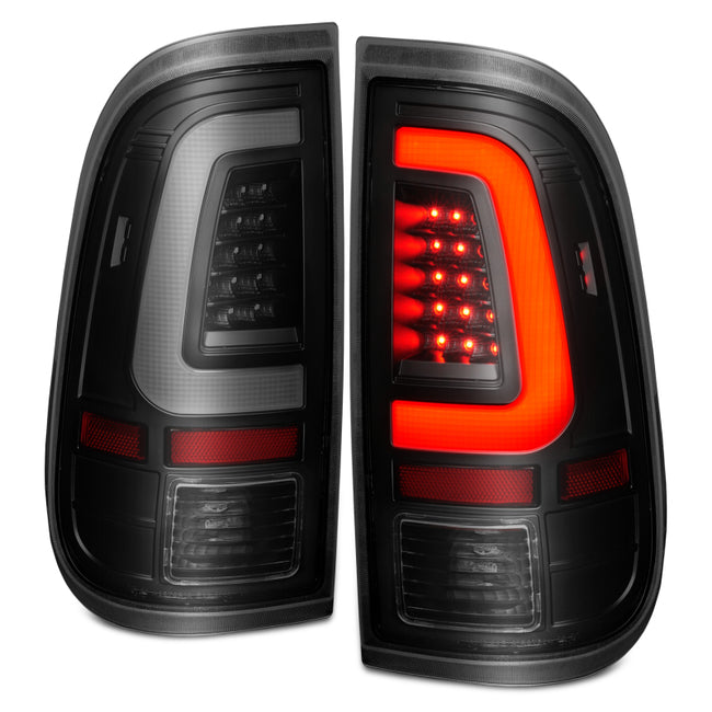 ANZO 2008-2016 Ford Super Duty LED Taillights Black Housing Smoke Lens