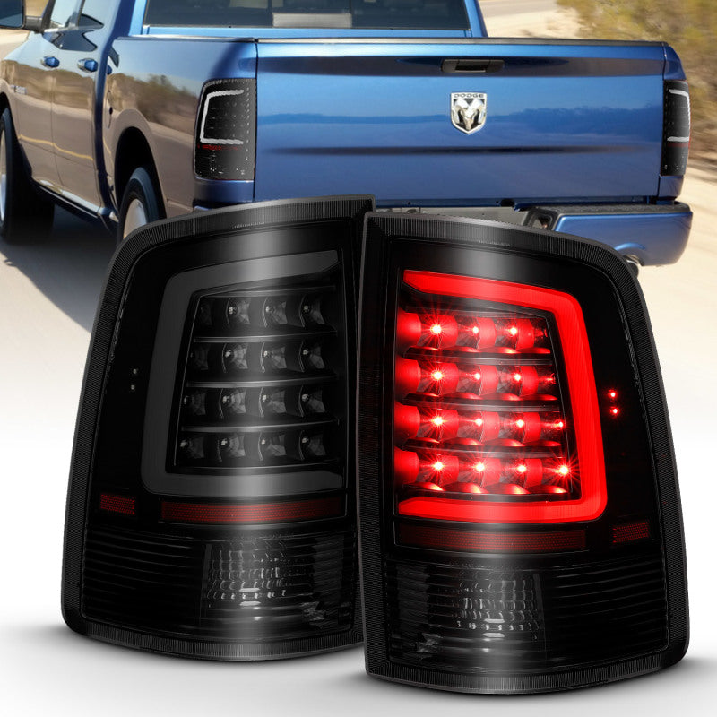ANZO 2010-2018 Dodge Ram 1500 2500 3500 LED Taillight Plank Style Black w/Smoke Lens