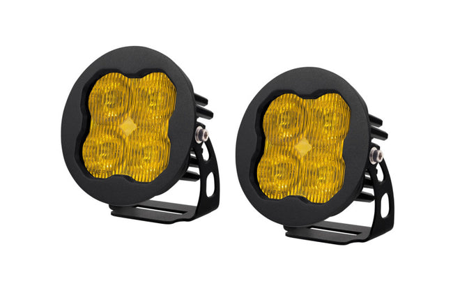 Diode Dynamics SS3 LED Pod Pro - Yellow SAE Fog Round (Pair)