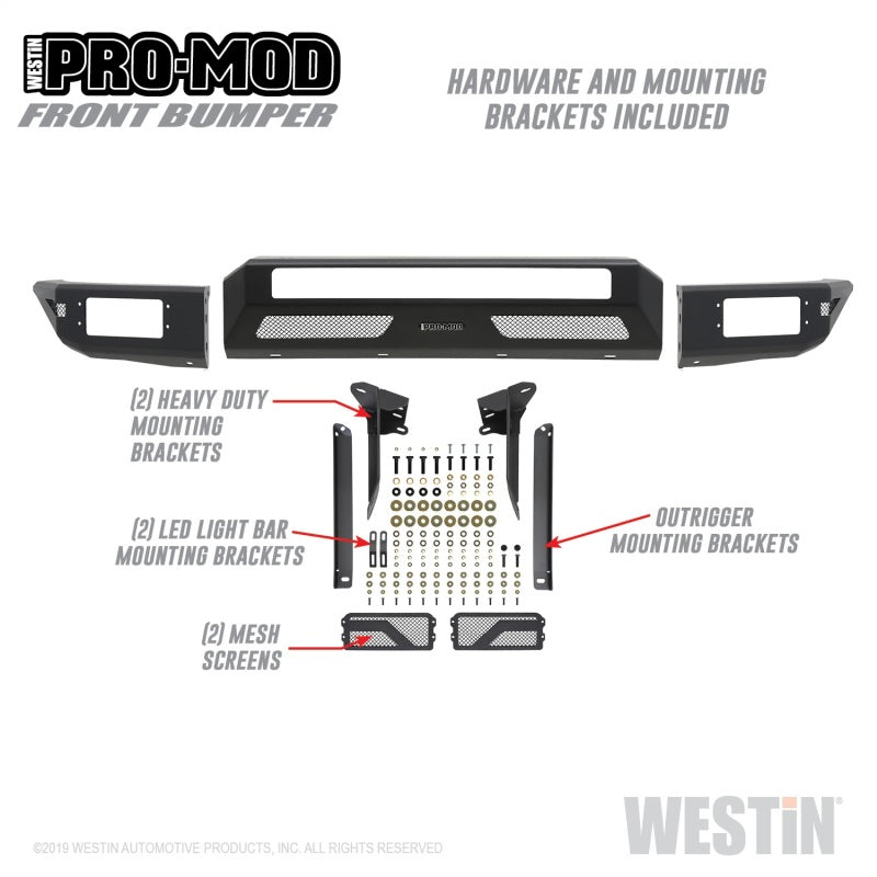 Westin 14-21 Toyota Tundra Pro-Mod Front Bumper - Tex. Blk