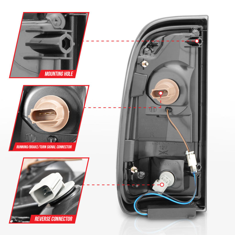 ANZO 2008-2016 Ford Super Duty LED Taillights Chrome Housing Smoke Lens