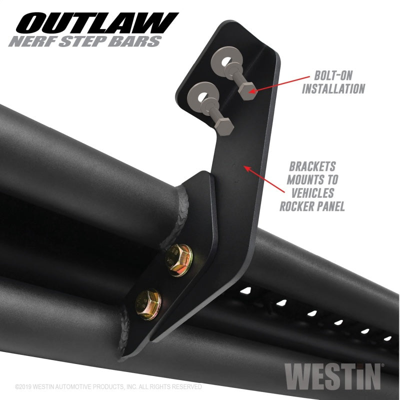 Westin 05-19 Toyota Tacoma Double Cab Outlaw Nerf Step Bars