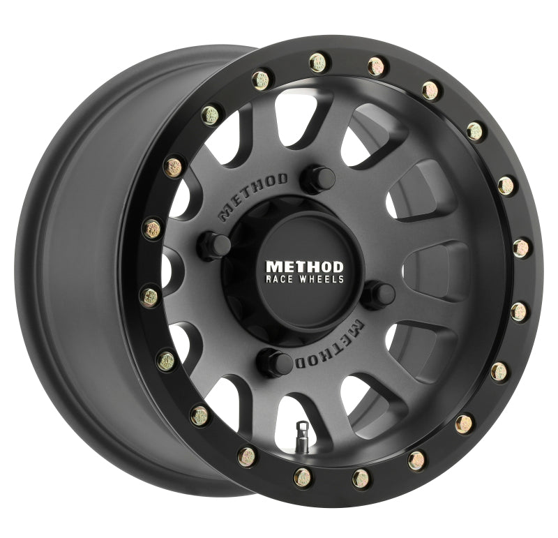 Method MR401 UTV Beadlock 15x7  4+3 13mm Offset  4x156  132mm CB Titanium Wheel- Matte Black Ring