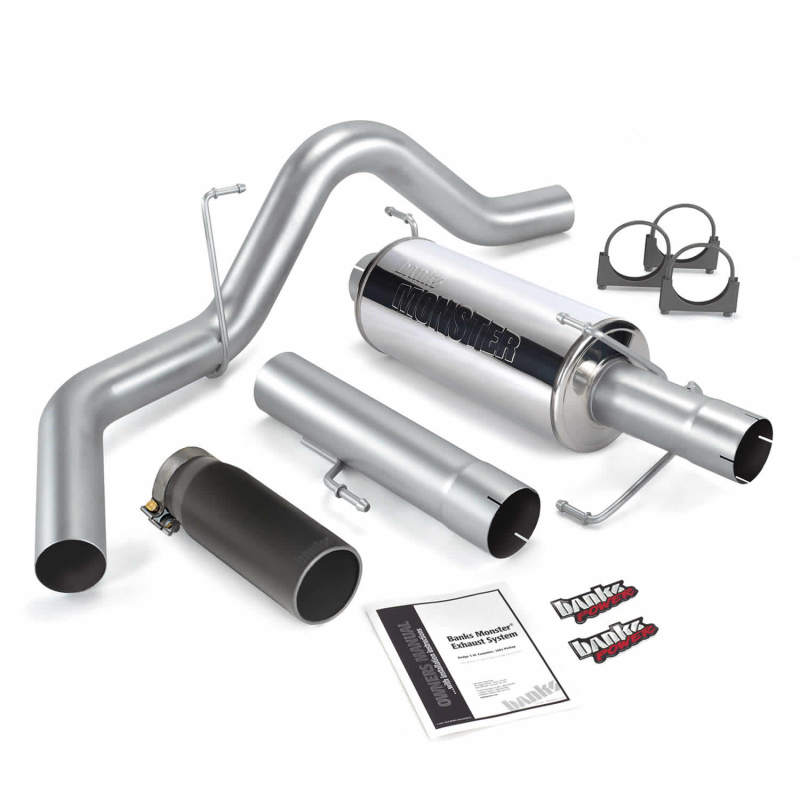 Banks Power 04-07 Dodge 5.9L 325Hp SCLB/CCSB Monster Exhaust System - SS Single Exhaust w/ Black Tip