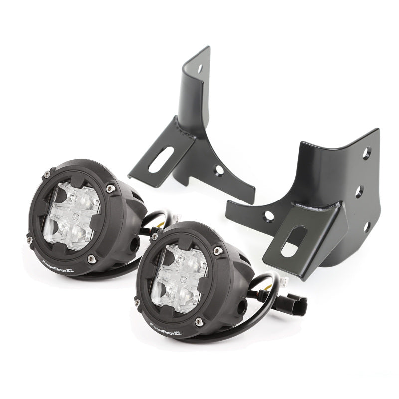 Rugged Ridge 97-06 Jeep Wrangler TJ Round Cube Windshield LED Kit w/ Brackets