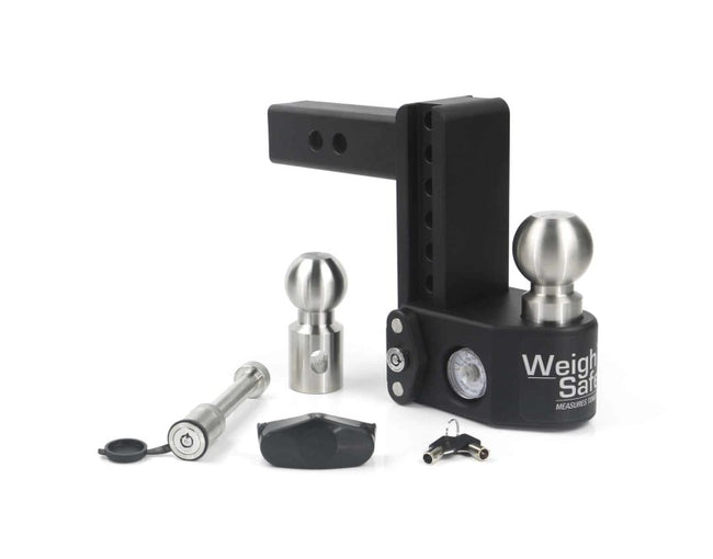 Weigh Safe 6in Drop Hitch w/Built-in Scale & 2in Shank (10K/15K GTWR) w/WS05 - Steel