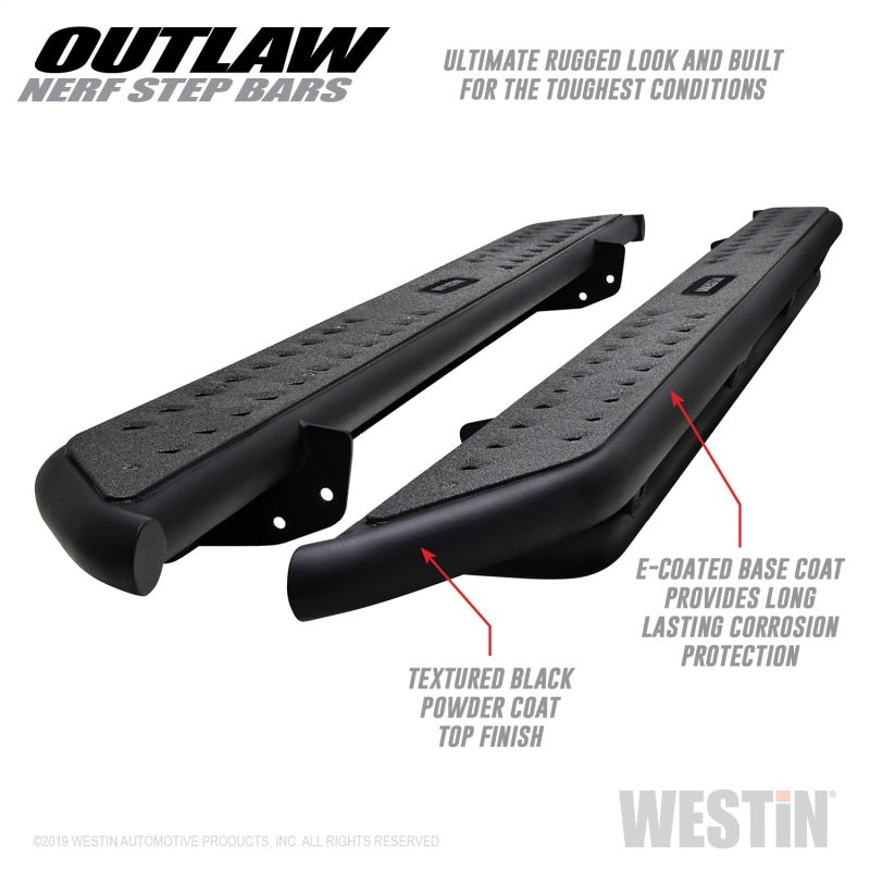 Westin 15-20 Ford F-150 SuperCab / 17-24 F-250/350 SuperCab Outlaw Nerf Step Bars - Textured Black