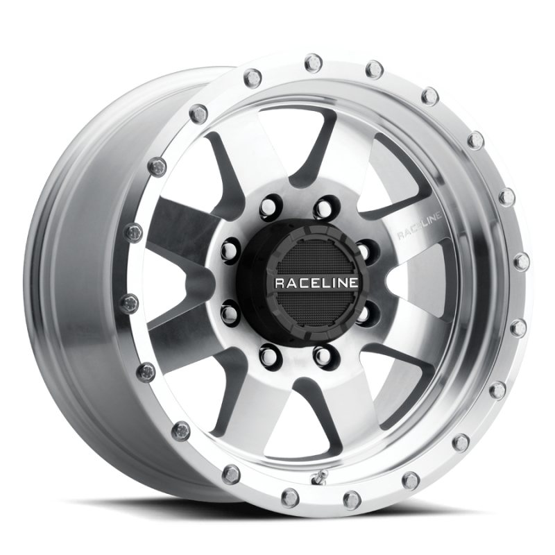 Raceline 935MC Defender 17x9in 5x127 BP 0mm Offset 83.82mm Bore - Machined Wheel