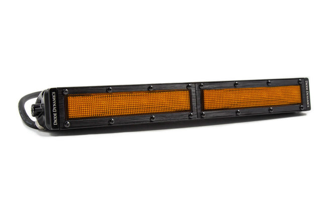 Diode Dynamics 12 In LED Light Bar Single Row Straight - Amber Flood Stage Series