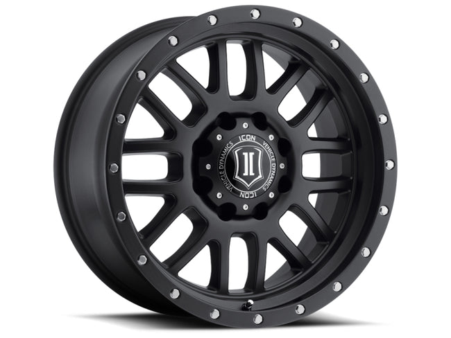 ICON Alpha 20x9 8x180 12mm Offset 5.5in BS 125.2mm Bore Satin Black Wheel
