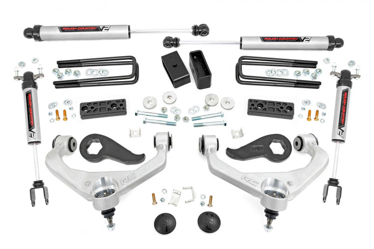 Rough Country 3 Inch Lift Kit with V2 Monotube Shocks 20-22 Chevy/GMC Sierra 3500 HD/Silverado 3500 HD