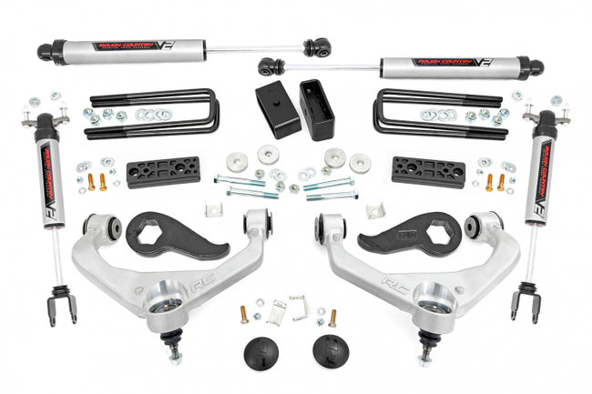 Rough Country 3 Inch Lift Kit with V2 Monotube Shocks 20-22 Chevy/GMC Sierra 3500 HD/Silverado 3500 HD