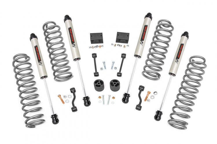 Rough Country 2.5 Inch Jeep Suspension Lift Kit V2 Shocks & Springs 18-20 Wrangler JL Rubicon