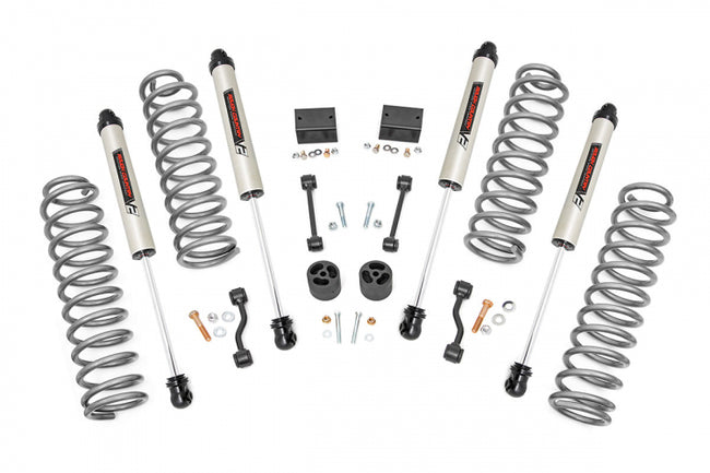 Rough Country 2.5 Inch Jeep Suspension Lift Kit V2 Shocks & Springs 18-20 Wrangler JL Rubicon